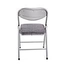 HAKU klapstoel, zonder armleuningen, bekleding van zitting en rugleuning, bekleding van grijze textielstof, B 470 x D 530 x H 790 mm, aluminium grijs staal, 4 stuks