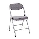 HAKU klapstoel, zonder armleuningen, bekleding van zitting en rugleuning, bekleding van grijze textielstof, B 470 x D 530 x H 790 mm, aluminium grijs staal, 4 stuks