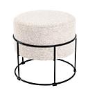 HAKU kruk, bekleed, B 480 x D 480 x H 430 mm, stof en staal, crème beige-zwart