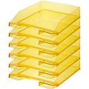HAN Classic filing basket, for A4/C4 format, with labeling field, stackable, W 255 x D 348 x H 65 mm, plastic, yellow/transparent, 6 pieces 