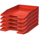 HAN Filing basket, DIN C4, plastic, 5 pieces, red