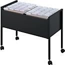 Hanging file trolley, double row, black