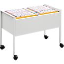 Hanging file trolley, double row, luminous gray