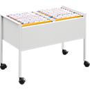 Hanging file trolley, double row, silver