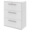 Hanging filing cabinet BARI, 3 pull-outs, central locking, W 819 x D 430 x H 1117 mm, white