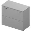 Hangmappenkast ARLON OFFICE, 2 ordnerhoogten, B 900 x D 450 x H 816 mm lichtgrijs/aluminium