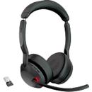 Headset Jabra Evolve2 55 link380a Stereo, Reichweite bis 30 m, bis 10 h, MS-Teams optimiert, schwarz