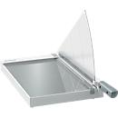 Hebelschneider Leitz Precision Office A4+, bis A4, bis 15 Blatt, beleuchtete Schneidkante, Ableselineal, Klingenschutz, Edelstahl und Glas