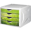 Helit ladeblok Cameleon, met 4 laden, groen/gras