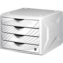Helit ladeblok Cameleon, met 4 laden, wit