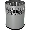 HELIT Papierkorb the dot H2515799, rund, Metall, silber, 15 l, Ø 25,7 x H 32,1 cm, mattes Lochdekor
