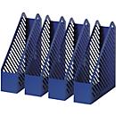 HELIT tijdschriftenhouder, breedte 75 mm, polystyreen, blauw, 4 stuks
