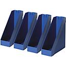 HELIT Tijdschriftenhouder, extra breed, polystyreen, 4 stuks blauw