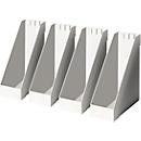 HELIT tijdschriftenhouder, extra breed, polystyreen, 4 stuks lichtgrijs