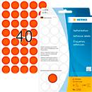 HERMA adhesive dots 2252, Ø 19 mm, self-adhesive, permanent, can be written on by hand, 1280 pieces on 32 sheets, FSC® paper, red