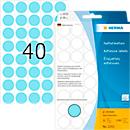 HERMA adhesive dots 2253, Ø 19 mm, self-adhesive, permanent, can be written on by hand, 1280 pieces on 32 sheets, FSC® paper, blue