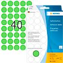 HERMA adhesive dots 2255, Ø 19 mm, self-adhesive, permanent, can be written on by hand, 1280 pieces on 32 sheets, FSC® paper, green