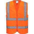 High visibility vest Portwest C375, EN ISO 20471 class 2, reflective stripes, front zipper, size XXXL, polyester, orange