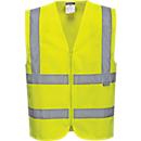 High visibility vest Portwest C375, EN ISO 20471 class 2, reflective stripes, front zipper, size XXXL, polyester, yellow