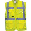 High visibility vest Portwest C376, EN ISO 20471 class 2, breathable, reflective stripes, front zipper, size M, mesh fabric, yellow