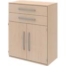 Highboard BARI, 3 HC, 2 tiroirs, 2 portes, 1 étagère, l. 819 x P 430 x H 1117 mm, coloris érable