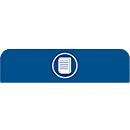 Hinweistafel für konfigurierbare Recyclingstation von Rubbermaid, für 125 Liter Behältereinheit, B 610 x H 203 x T 20 mm, Papier, blau