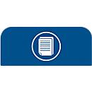 Hinweistafel für konfigurierbare Recyclingstation von Rubbermaid, für 57 Liter Behältereinheit, B 367 x H 203 x T 20 mm, Papier, blau