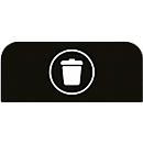 Hinweistafel für konfigurierbare Recyclingstation von Rubbermaid, für 57 Liter Behältereinheit, B 367 x H 203 x T 20 mm, Restmüll, schwarz
