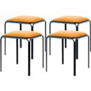 Hocker Bistro, 4 Stück, Sitz Samt, safran