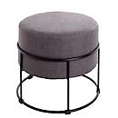 Hocker HAKU, gepolstert, B 480 x T 480 x H 430 mm, Stoff und Stahl, anthrazit-schwarz