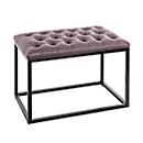 Hocker HAKU, gepolstert, B 600 x T 400 x H 450 mm, Textilgewebe in Lederoptik und Stahl, anthrazit-schwarz