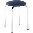 Hocker, stapelbar, 4-Fuss-Gestell, Kunstleder-Bezug, H 440 mm, blau