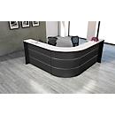 Hoekaanrecht Faro, met opbergruimte en zijpanelen, melamine gecoat, ABS randen, B 2320 x D 2320 x H 1120 mm, antraciet/antraciet