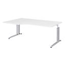 Hoekbureautafel BARI, 90°, vorm A, hoek links, C-poot, B 2000 x D 800 mm, wit