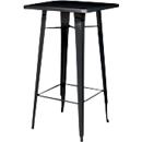 Hoher Outdoor-Tisch meet® by Paperflow URBAN, quadratisch, B 600 x H 1080 mm, Stahl verzinkt, schwarz-schwarz