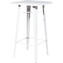 Hoher Outdoor-Tisch meet® by Paperflow URBAN, quadratisch, B 600 x H 1080 mm, Stahl verzinkt, weiß-weiß