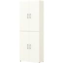Home Office classeur TEMPIO, en bois, 4 portes, 6 OH, L 800 x P 340 x H 2130 mm, blanc/blanc
