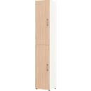 Home Office cupboard TEMPIO, made of wood, 2 doors, 6 OH, W 400 x D 340 x H 2130 mm, white/Sonoma oak