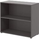 Home Office Regal TEMPIO, aus Holz, 2 Fächer, 2 OH, B 800 x T 340 x H 720 mm, anthrazit