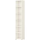 Home Office Regal TEMPIO, aus Holz, 6 Fächer, 6 OH, B 400 x T 340 x H 2130 mm, weiß