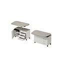 Home Office Rollcontainer Multilevel, mit Schubladen, Gasfederplatte, B 1200 x T 440 x H 740-1100 mm, Ceramic grey/weiß