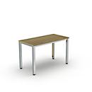 Home Office Table Bexxstar, rectangulaire, 4 pieds en tube carré, L 1200 x P 600 x H 740 mm, décor chêne/chrome argenté