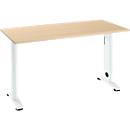 Home Office tafel Login, C-poot, B 1300 x D 650 mm, ahorn/ verkeerswit