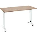 Home Office tafel Login, C-poot, B 1300 x D 650 mm, eiken/ verkeerswit