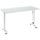 Home Office tafel Login, C-poot, B 1300 x D 650 mm, lichtgrijs/verkeerswit