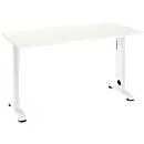 Home Office tafel Login, C-voet, B 1300 x D 650 mm, wit/verkeerswit