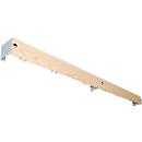 Hook rail for changing room bench system, 2000 mm long, wood, luminous grey