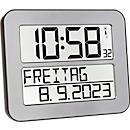 Horloge radio-pilotée Time Line MAX, argent/noir