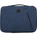 Housse pour ordinateur portable Exacompta Business, pour ordinateurs portables 13-14'', rembourrée, poignée &amp; poche zippée, L 370 x P 25 x H 280 mm, polyester post-consommation, bleu