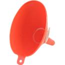 Huenersdorff Trichter, mit Entlüftungsrippe und Edelstahl-Sieb, Polyethylen (HD-PE), 660 ml, rot